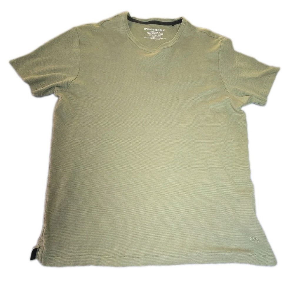Banana Republic Shirt Mens Large Olive Green Luxe Touch Performance Tee Cotton L